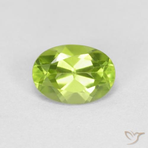 0.91ct Natural Verde vivo Peridoto, Ovalada, VS