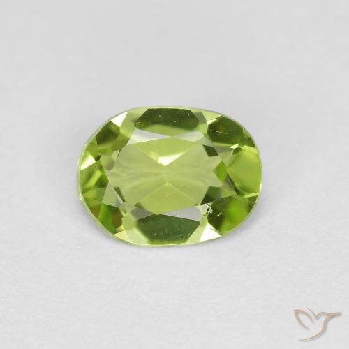 0.71ct Natural Verde vivo Peridoto, Ovalada, VS