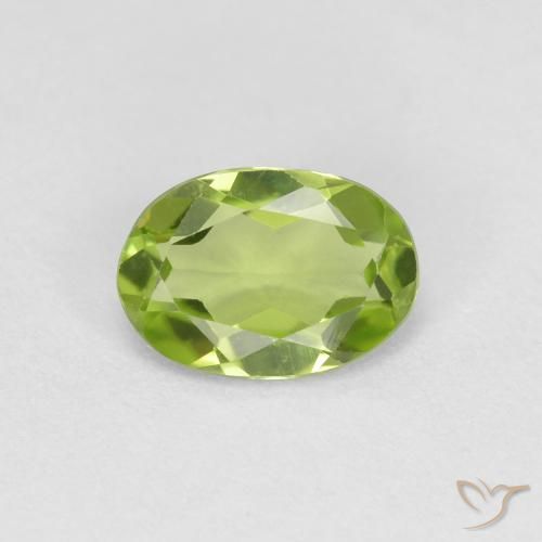 0.75ct Natural Verde vivo Peridoto, Ovalada, VS