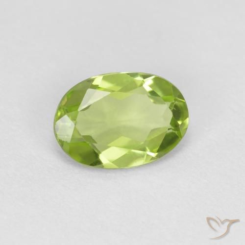 Peridoto Verde vivo natural de 0.75 ct, Ovalada, VS