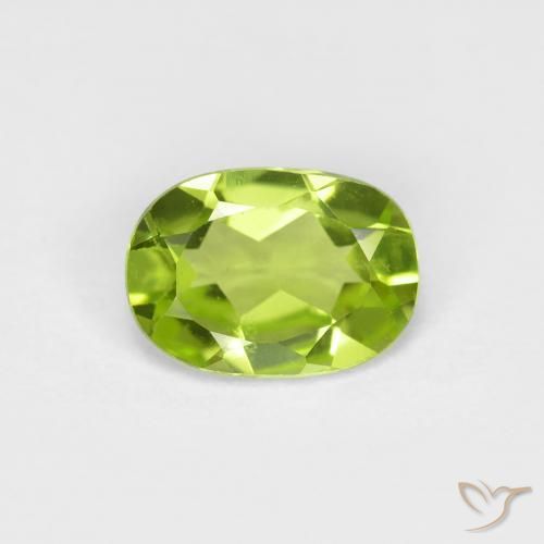 0.80ct Natural Verde medio Peridoto, Ovalada, VS