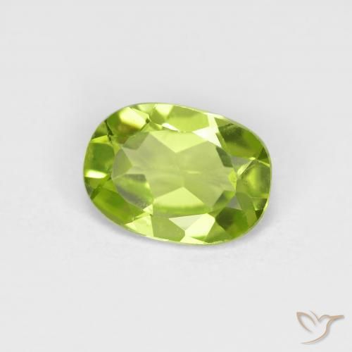 Peridoto Verde medio natural de 0.80 ct, Ovalada, VS