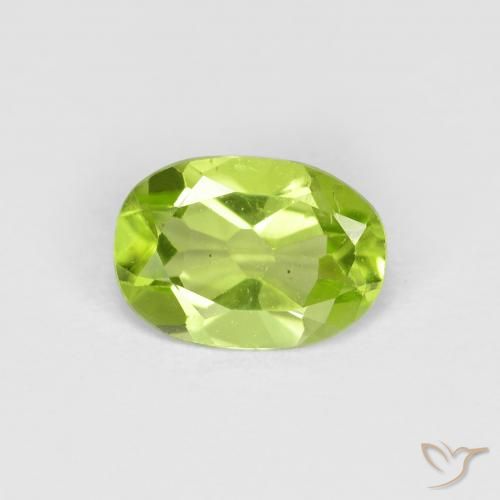 0.76ct Natural Verde vivo Peridoto, Ovalada, VS