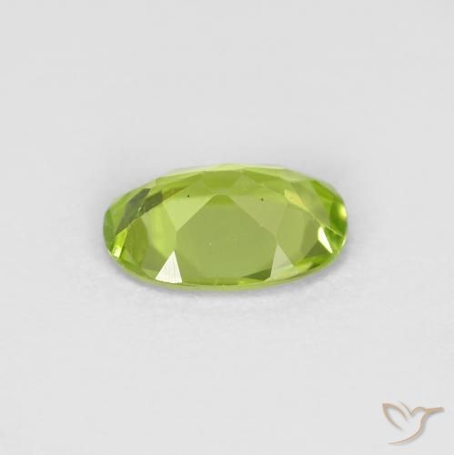 Peridoto Verde vivo natural de 0.76 ct, Ovalada, VS