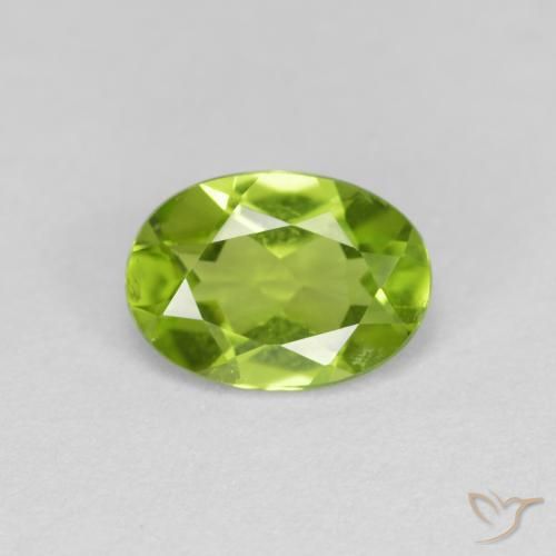 0.91ct Natural Verde vivo Peridoto, Ovalada, VS