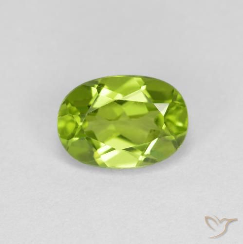 1.01ct Natural Verde vivo Peridoto, Ovalada, VS