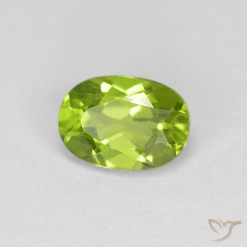 Peridoto Verde vivo natural de 1.01 ct, Ovalada, VS