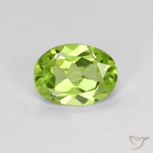0.80ct Natural Verde vivo Peridoto, Ovalada, VS