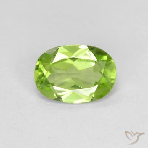 0.78ct Natural Verde medio Peridoto, Ovalada, VS