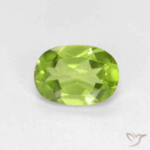 0.89ct Natural Verde vivo Peridoto, Ovalada, VS