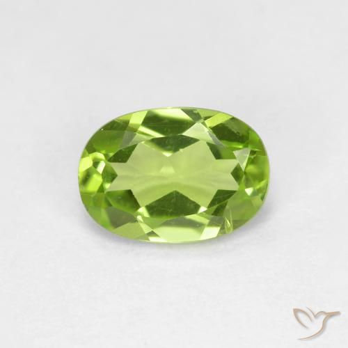 0.85ct Natural Verde medio Peridoto, Ovalada, VS