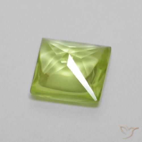 Peridoto Verde vivo claro natural de 0.93 ct, Cuadrado, Transparente