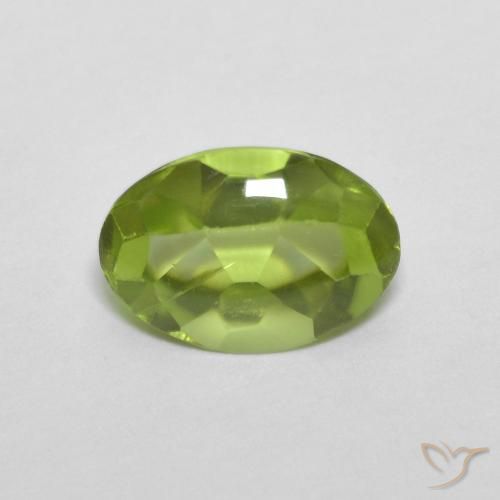 0.84ct Natural Verde medio Peridoto, Ovalada, Transparente