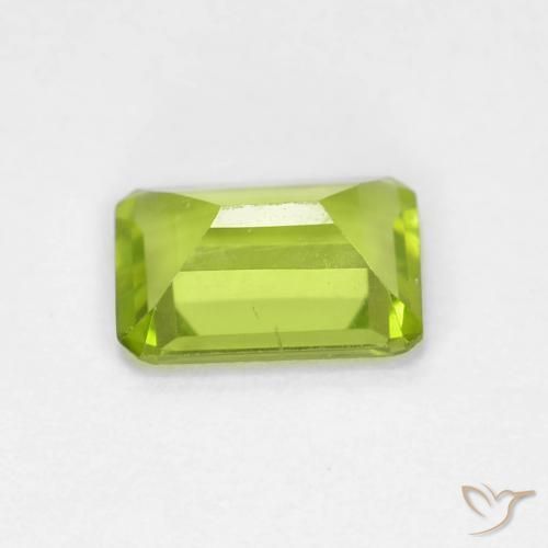 Peridoto Verde amarillento natural de 0.92 ct, Corte Octágono / Esmeralda, VS