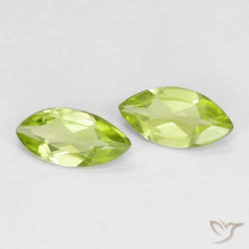 Gemas de Peridoto Verde medio natural de 0.99 ct, Marquesa, VS