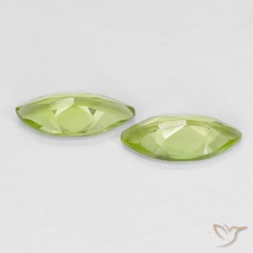 Gemas de Peridoto Verde medio natural de 0.99 ct, Marquesa, VS