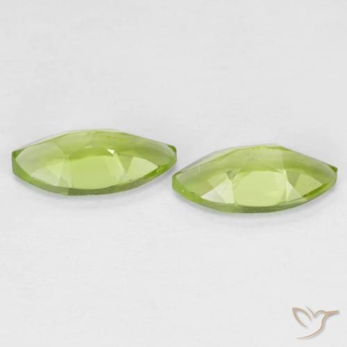 Gemas de Peridoto Verde vivo natural de 1.27 ct, Marquesa, VS