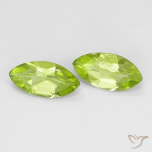 Gemas de Peridoto Verde medio natural de 1.16 ct, Marquesa, VS