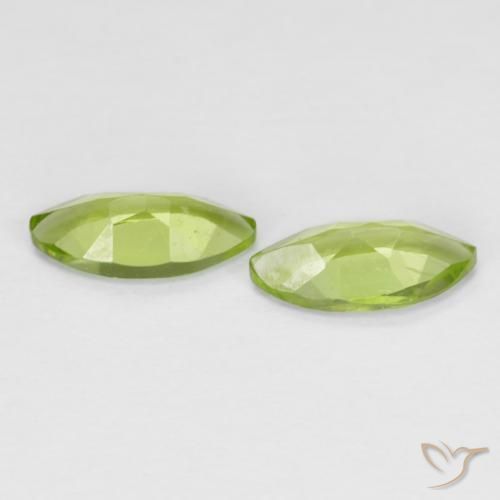 Gemas de Peridoto Verde medio natural de 1.16 ct, Marquesa, VS