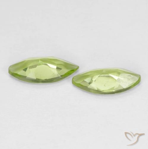 Gemas de Peridoto Verde vivo claro natural de 0.93 ct, Marquesa, VS