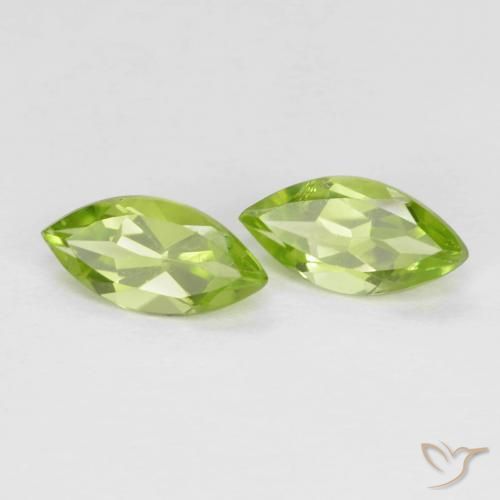 Gemas de Peridoto Verde medio natural de 1.21 ct, Marquesa, VS