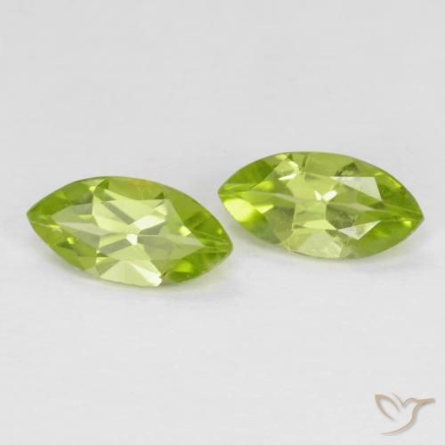 Gemas de Peridoto Verde medio natural de 1.22 ct, Marquesa, VS