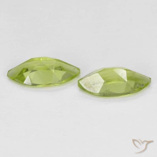 Gemas de Peridoto Verde medio natural de 1.22 ct, Marquesa, VS