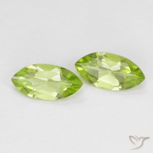 Gemas de Peridoto Verde medio natural de 1.15 ct, Marquesa, VS