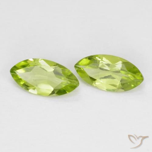 Gemas de Peridoto Verde medio natural de 1.11 ct, Marquesa, VS