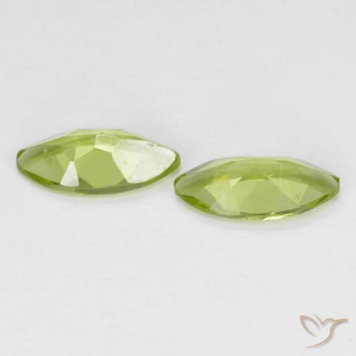 Gemas de Peridoto Verde medio natural de 1.11 ct, Marquesa, VS