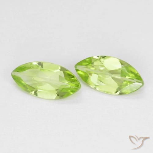 Gemas de Peridoto Verde vivo claro natural de 1.09 ct, Marquesa, VS