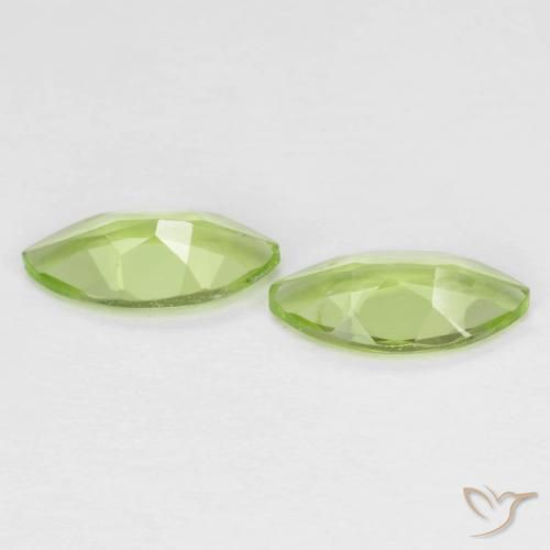 Gemas de Peridoto Verde vivo claro natural de 1.09 ct, Marquesa, VS