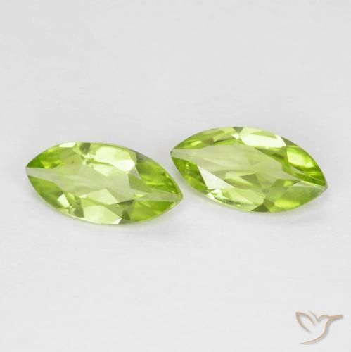Gemas de Peridoto Verde medio natural de 1.02 ct, Marquesa, VS