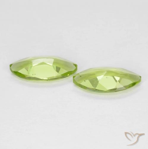 Gemas de Peridoto Verde medio natural de 1.02 ct, Marquesa, VS