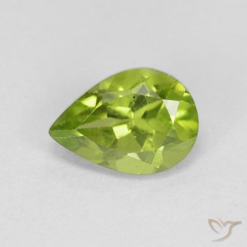0.96ct Natural Verde medio Peridoto, En forma de pera, VS