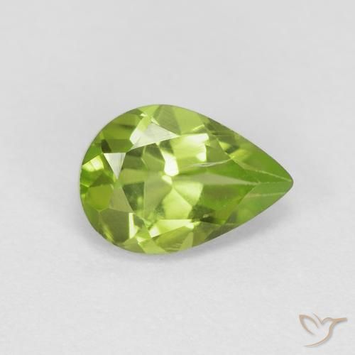 0.84ct Natural Verde vivo Peridoto, En forma de pera, VS