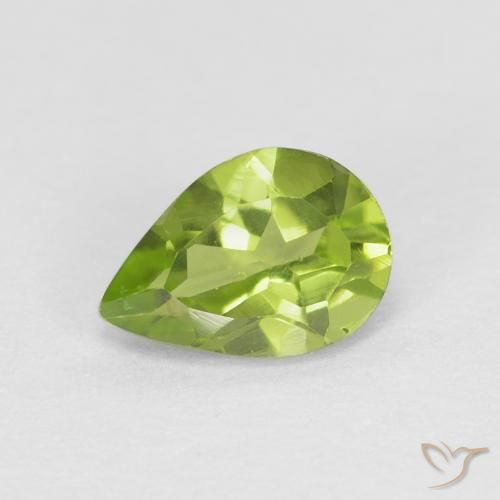 0.78ct Natural Verde medio Peridoto, En forma de pera, VS