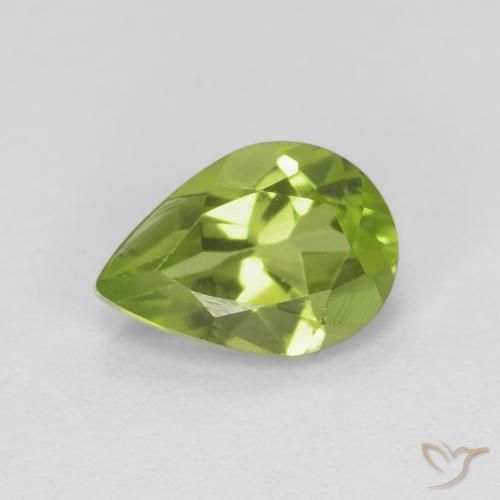 0.85ct Natural Verde vivo Peridoto, En forma de pera, VS