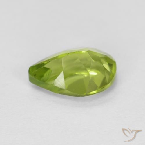 Peridoto Verde vivo natural de 0.85 ct, En forma de pera, VS