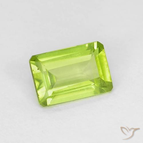 Peridoto Verde amarillento natural de 1.05 ct, Corte Octágono / Esmeralda, VS