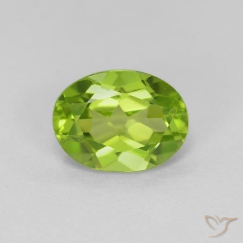 1.41ct Natural Verde amarillento Peridoto, Ovalada, VS