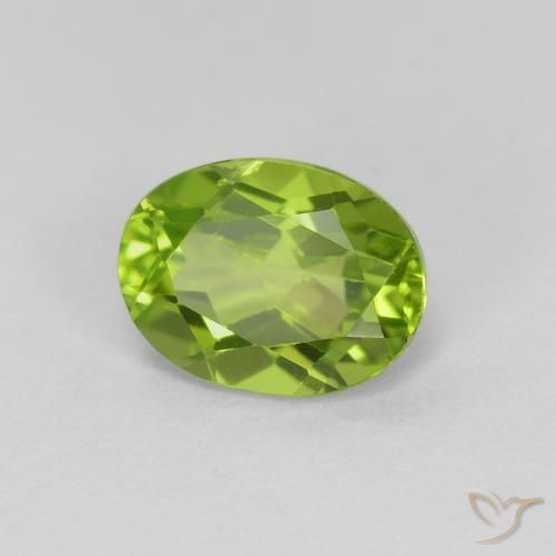 Peridoto Verde amarillento natural de 1.41 ct, Ovalada, VS