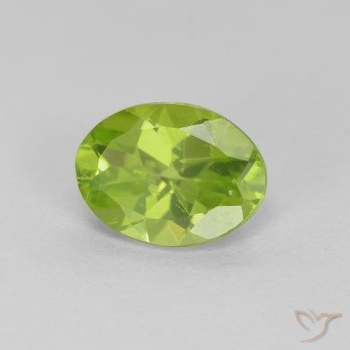 Peridoto Verde vivo natural de 1.16 ct, Ovalada, VS
