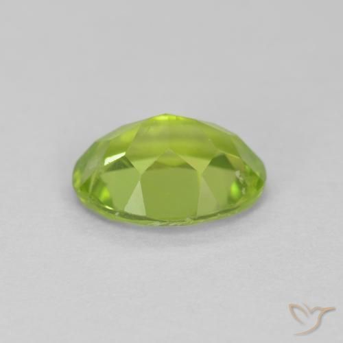 Peridoto Verde vivo natural de 1.27 ct, Ovalada, VS