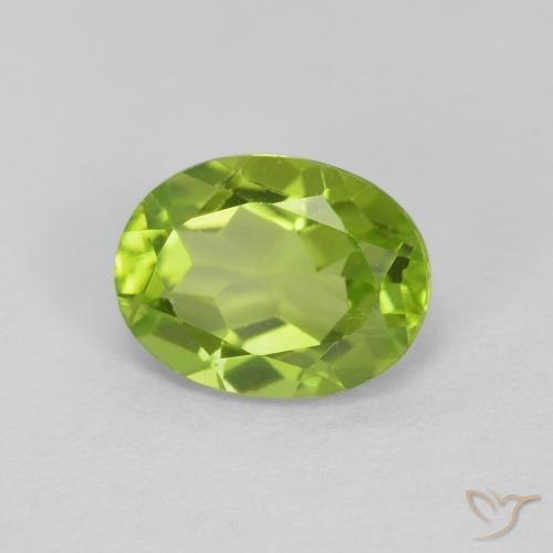 Peridoto Verde vivo natural de 1.49 ct, Ovalada, VS