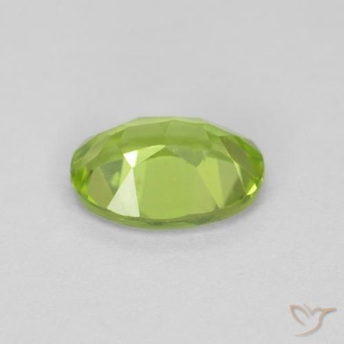 Peridoto Verde vivo natural de 1.31 ct, Ovalada, VVS-VS