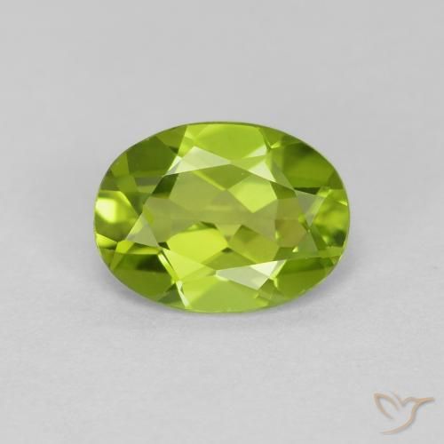 1.26ct Natural Verde medio Peridoto, Ovalada, VVS-VS