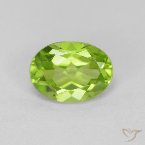 1.44ct Natural Verde vivo Peridoto, Ovalada, VVS-VS