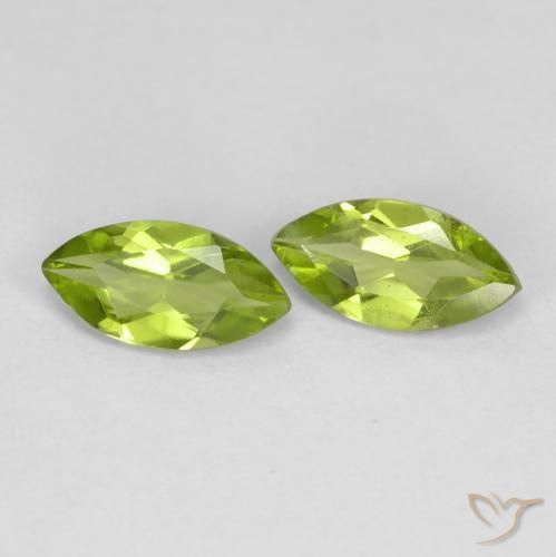 Gemas de Peridoto Verde vivo natural de 1.09 ct, Marquesa, VS