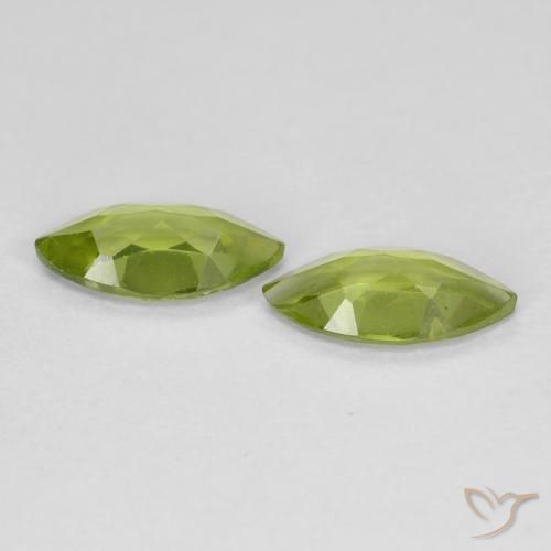 Gemas de Peridoto Verde vivo natural de 1.09 ct, Marquesa, VS